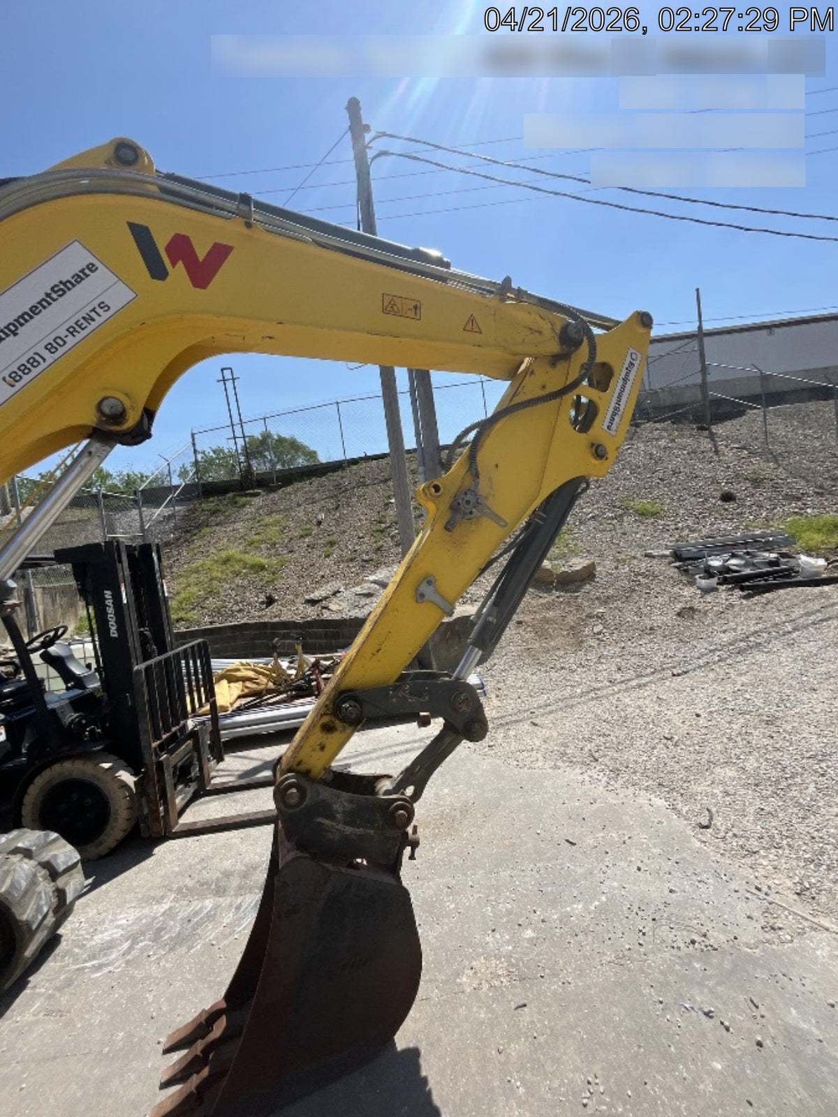 Wacker Neuson ET90 Cab, Long Dipperstick, Track, Bucket