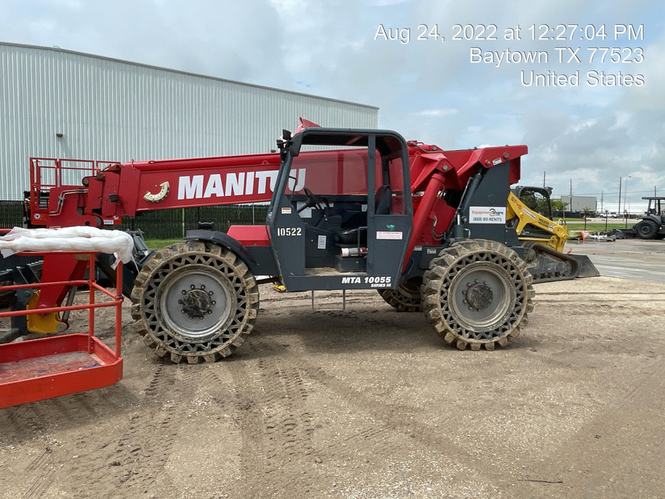 2018 Manitou MTA10055 Manitou MTA 10055 w/Cab/Heat/AC, Work Lights/Strobe, Aux Hyd, Solid Tires, Lift Hook, 66" Carriage, 60" Forks