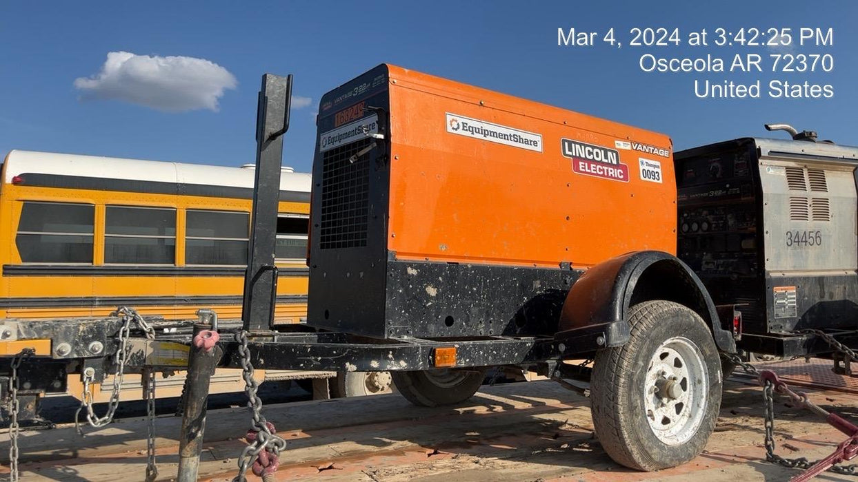 2021 Lincoln Electric Vantage 322 Vantage 322 Ready Pak 3 w/ Decals, ORANGE (includes trailer, cable rack, fender light kit) NO Telematics