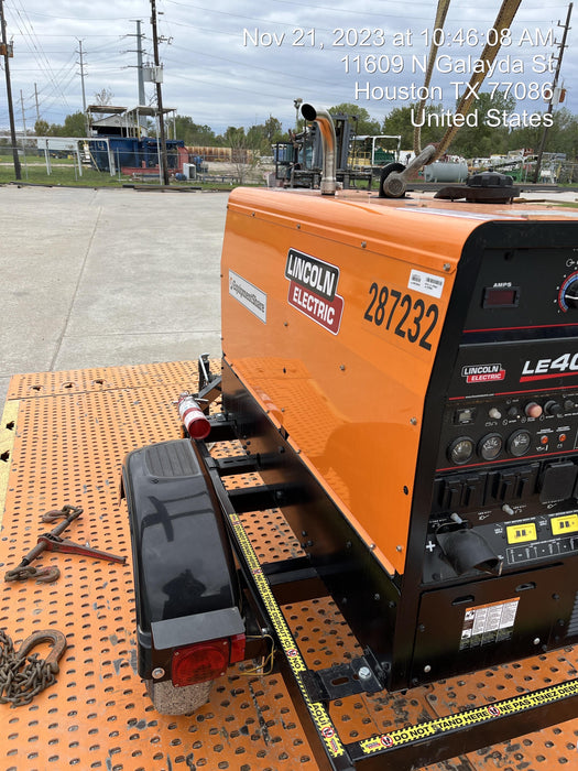 2022 Lincoln Electric LE400 Kubota V1505, Trlr, Cable Rack, Light Kit, ES Decals, T3