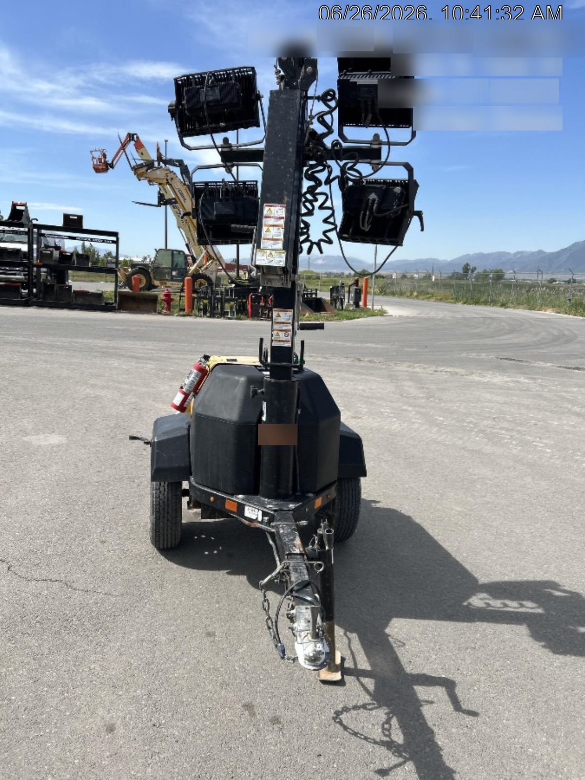 2022 Allmand NLV3GR (4) LED Light Fixture 350W, 23' Vertical Mast, 3kW Prime, Towable, Deep Sea L401, Leveling Jacks, Yanmar T4F 5.8hp