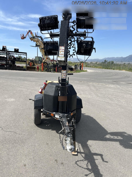 2022 Allmand NLV3GR (4) LED Light Fixture 350W, 23' Vertical Mast, 3kW Prime, Towable, Deep Sea L401, Leveling Jacks, Yanmar T4F 5.8hp