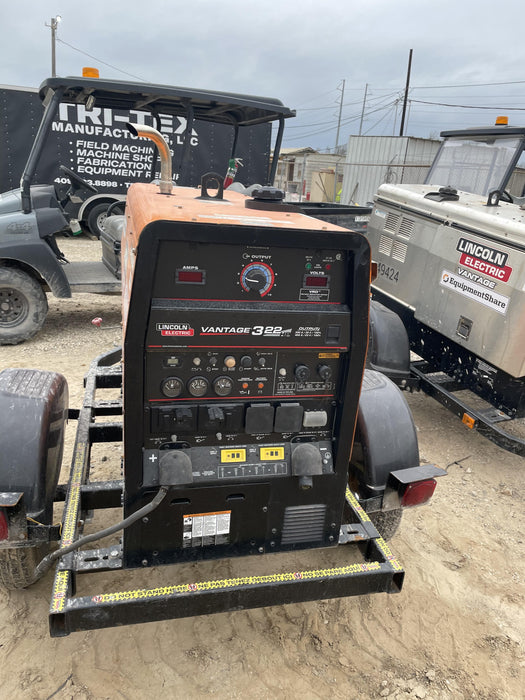 2021 Lincoln Electric Vantage 322 Vantage 322 Ready Pak 3 w/ Decals, ORANGE (includes trailer, cable rack, fender light kit) NO Telematics