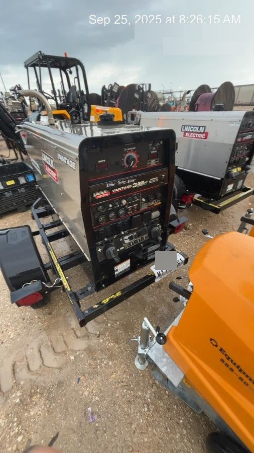 2019 Lincoln Electric Vantage 322 Ready-Pak 3, Two Wheel Trailer, Fender and Light Kit, Cable Rack