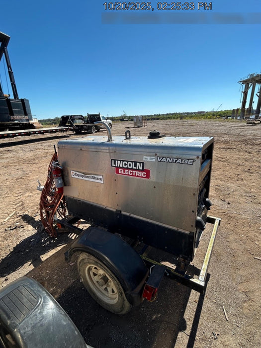 2019 Lincoln Electric Vantage 322 Welder Ready-Pak 3, Two wheel trailer, Fender and Light kit, Cable Rack