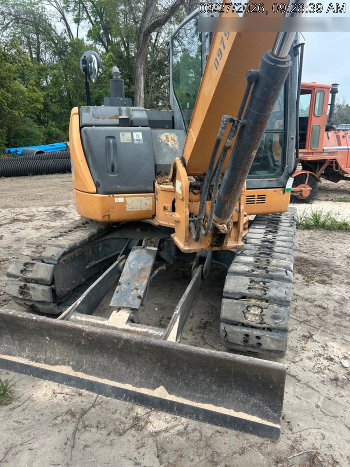 2015 Case CX80C CLOSED CAB, A/C, RUBBER TRACKS PADS, 7'-2" ARM