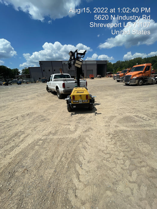 2022 Allmand NLV3GR (4) LED Light Fixture 350W, 23' Vertical Mast, 3kW Prime, Towable, Deep Sea L401, Leveling Jacks, Yanmar T4F 5.8hp