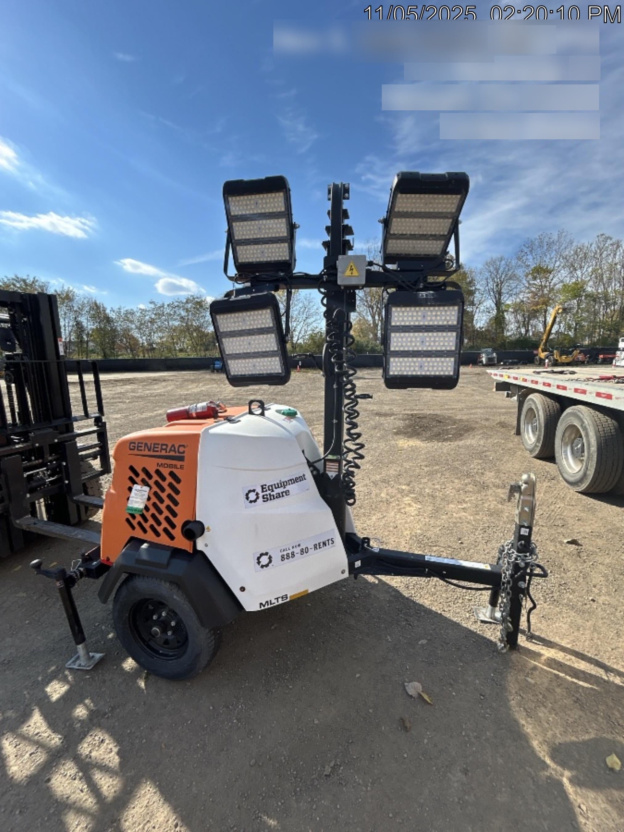 2024 Generac MLT2 Diesel, Flex Switch 120V Input, Powerzone Controller, 
(4) 320W LED Lights, 4kW Generator, 39.9 Gal Fuel Tank, 2" Ball, T3