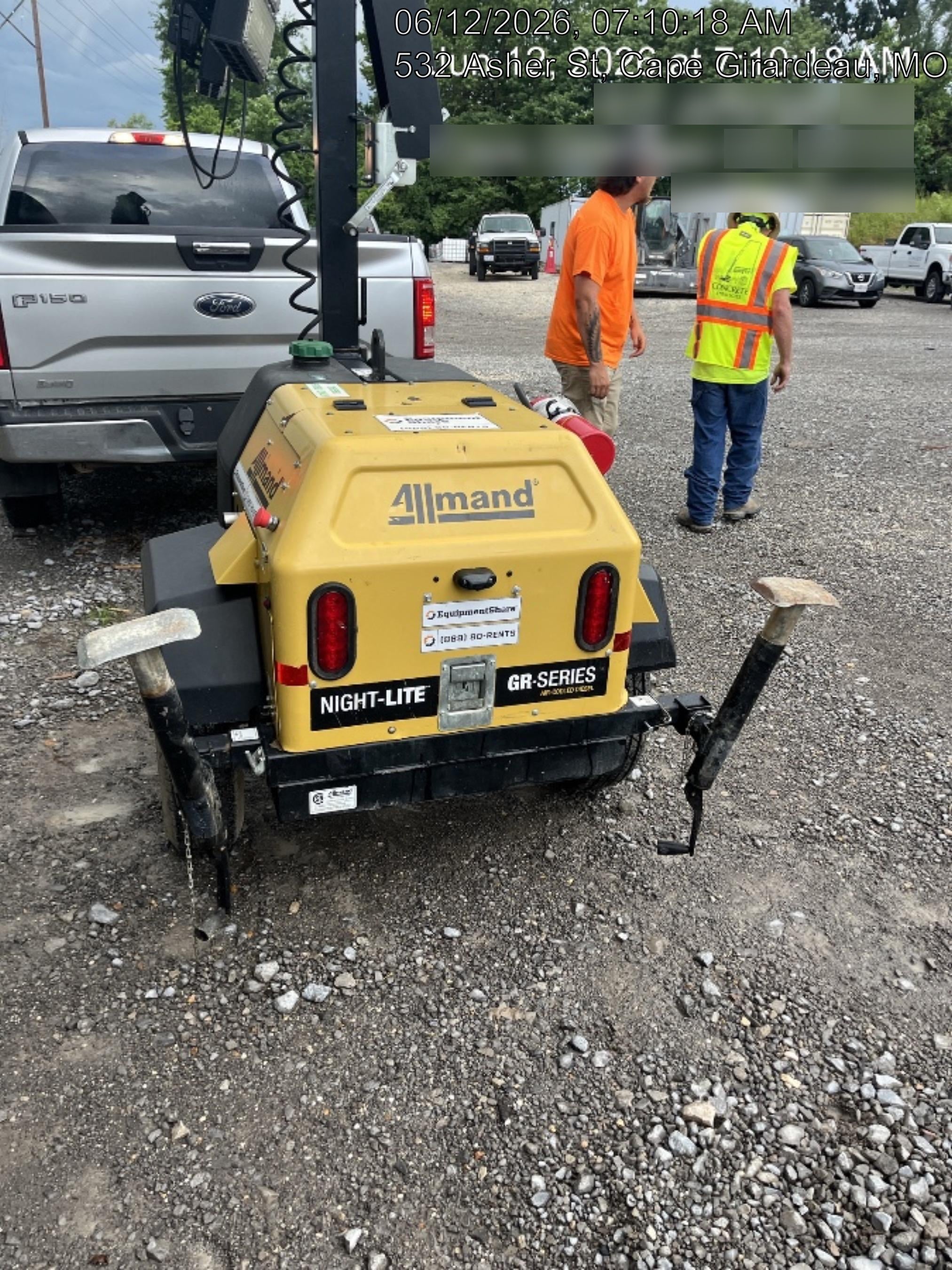2022 Allmand NLV3GR (4) LED Light Fixture 350W, 23' Vertical Mast, 3kW Prime, Towable, Deep Sea L401, Leveling Jacks, Yanmar T4F 5.8hp