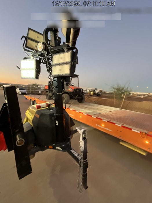 2022 Allmand NLV3GR (4) LED Light Fixture 350W, 23' Vertical Mast, 3kW Prime, Towable, ES Decals, T3