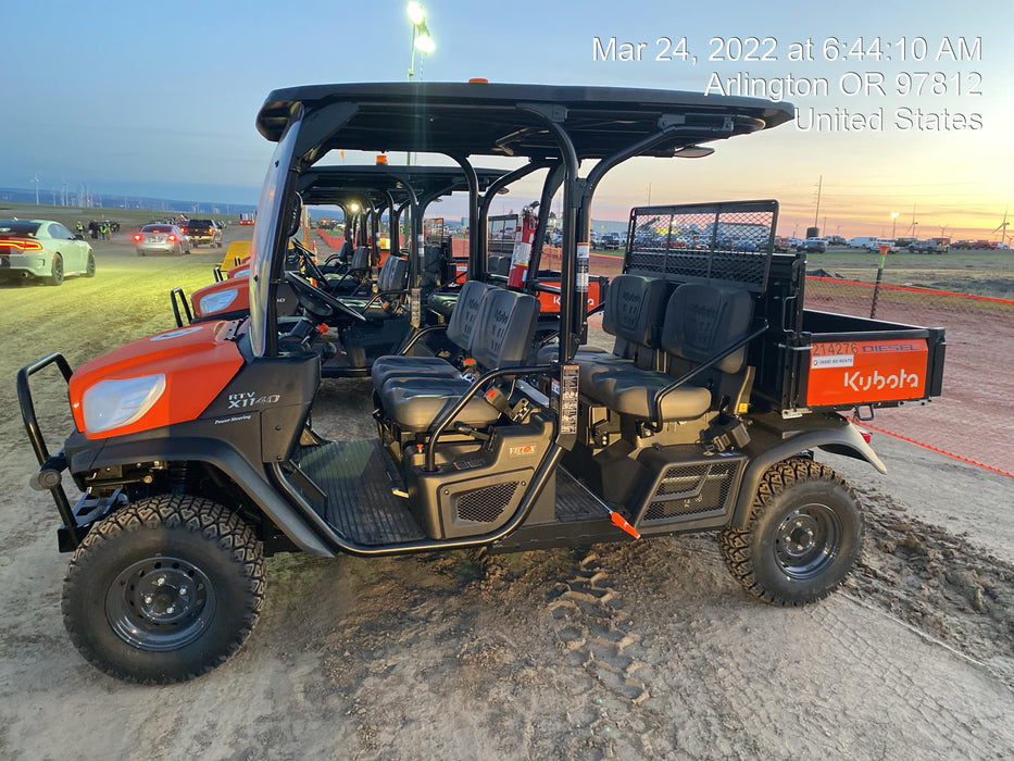 2022 Kubota RTV-X1140W-H Plastic Canopy, Windshield Acrylic Clear, LED Strobe Light, Wire Harness Kit, Back up Alarm