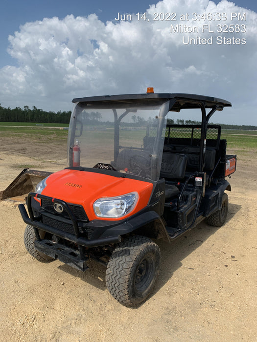 Kubota RTV-X1140W-H 4wd Utility Cart, 4 Seat, Diesel, LED Strobe, Windshield Tempered Glass, Plastic Canopy, Wire Harness Kit, Backup Alarm