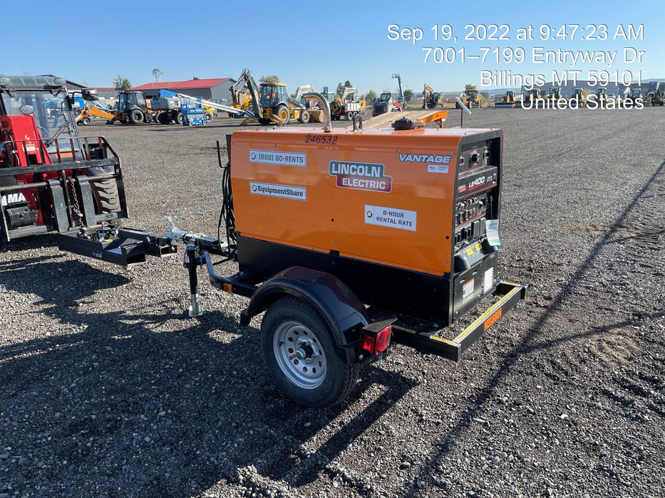 2022 Lincoln Electric LE400 Kubota V1505, Trlr, Cable Rack, Light Kit, ES Decals, T3