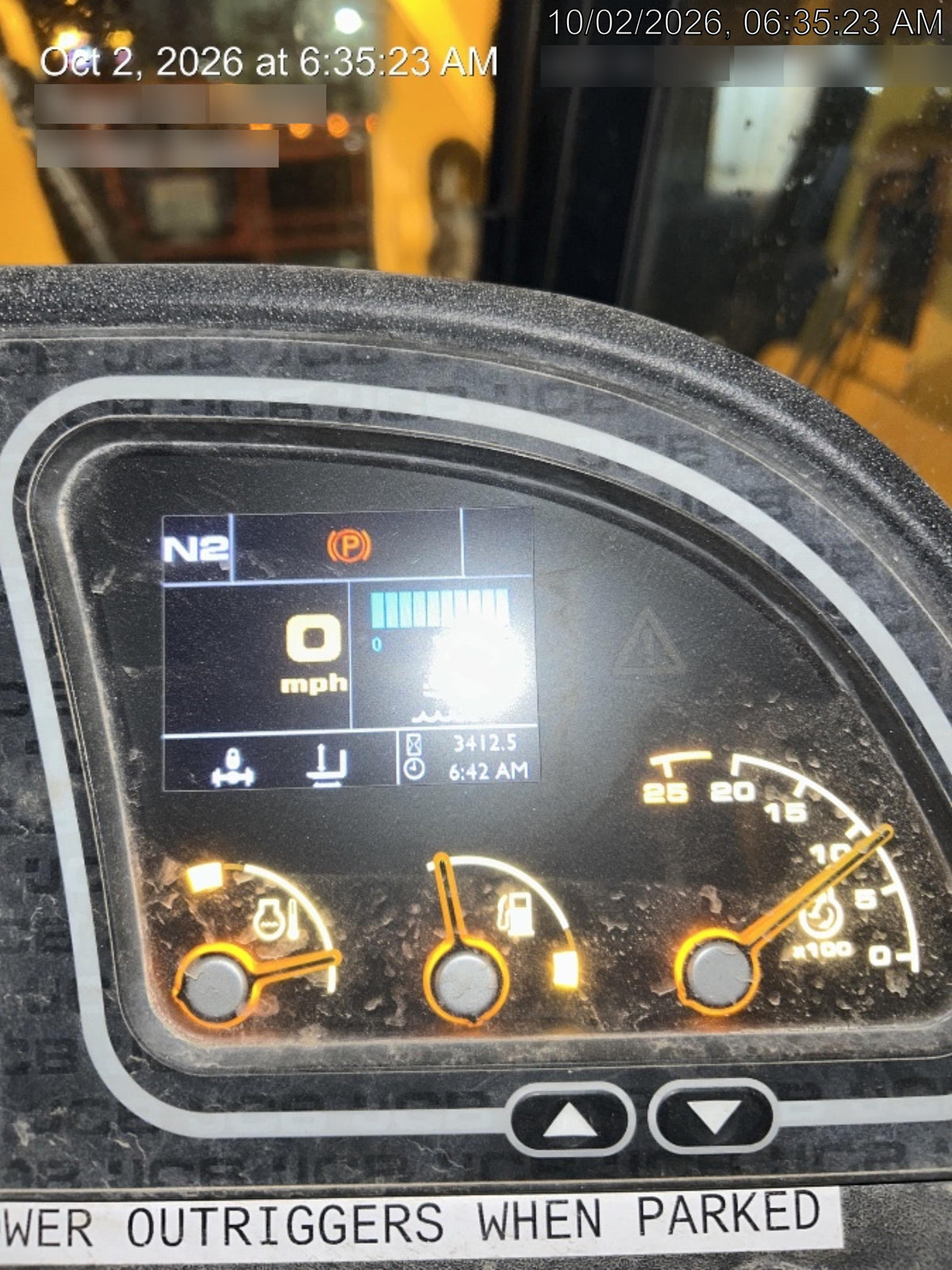 2019 JCB 512-56 Cab/Heat/Air, 109 HP, Solid Tires, STD Worklight, Beacon, Aux Hydraulics, Lifting Eye, Back up Alarm w/66" Carriage/60" Forks