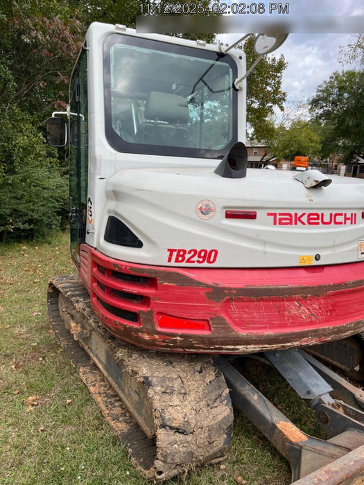 2019 Takeuchi TB290 Takeuchi TB290 Cab/Heat/AC w/Rubber Tracks, Auxiliary Hydraulics, Dozer Blade, Manual QC w/ 18/24/36" Buckets, Hydraulic Thumb Installed
