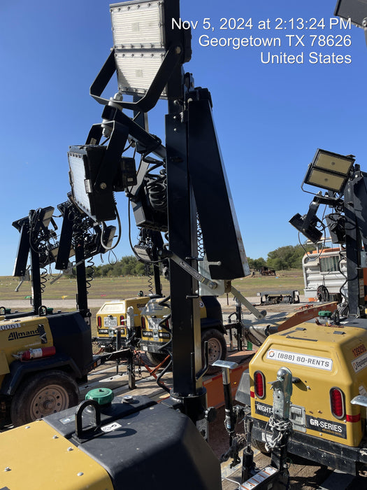 2022 Allmand NLV3GR (4) LED Light Fixture 350W, 23' Vertical Mast, 3kW Prime, Towable, ES Decals, T3