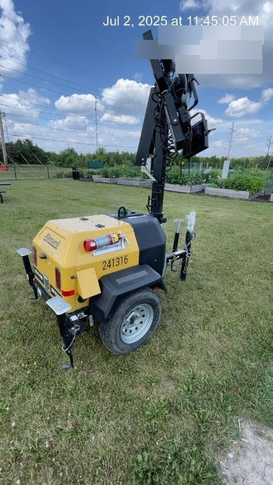 2022 Allmand NLV3GR (4) LED Light Fixture 350W, 23' Vertical Mast, 3kW Prime, Towable, Deep Sea L401, Leveling Jacks, Yanmar T4F 5.8hp