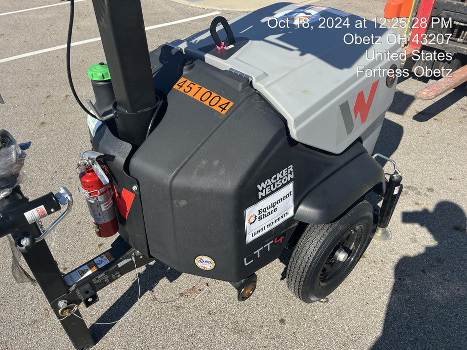 2024 Wacker Neuson LTT4 Diesel, Kohler KDW702, Deep Sea Controller, Auto Start, LED 320W, Bypass Outlet, T3