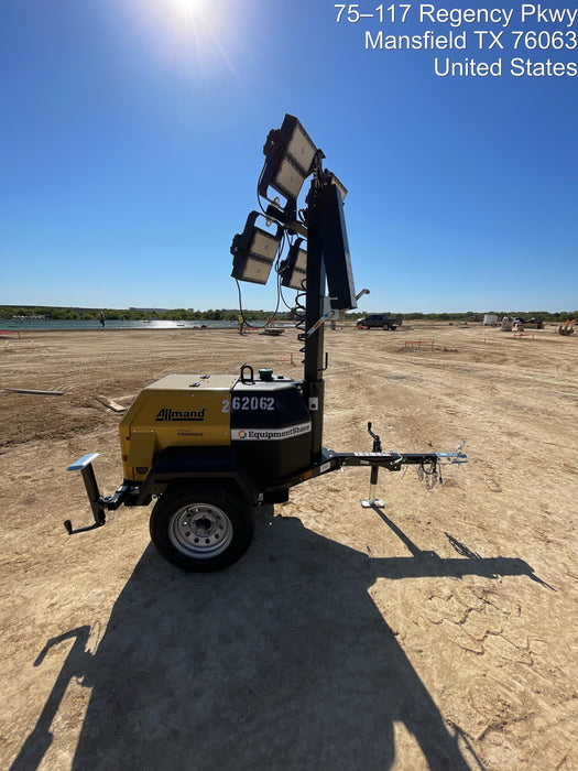 2022 Allmand NLV3GR (4) LED Light Fixture 350W, 23' Vertical Mast, 3kW Prime, Towable, ES Decals, T3