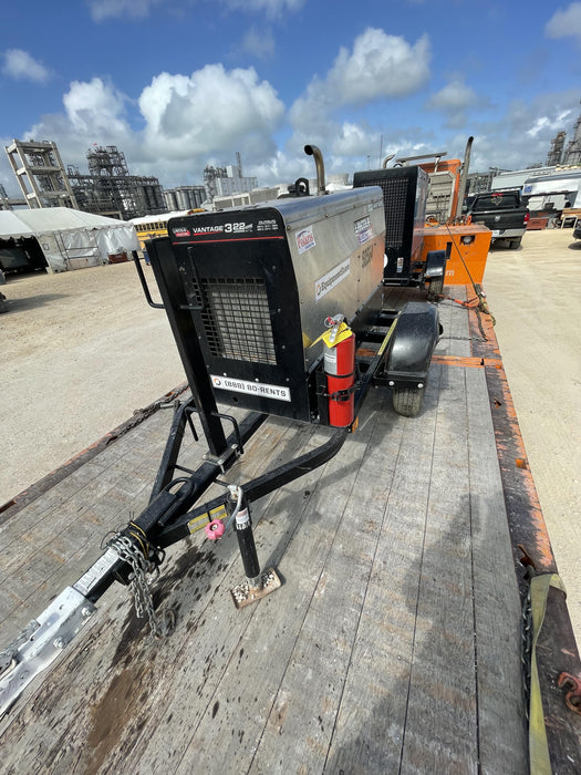 2019 Lincoln Electric Vantage 322 Welder Ready-Pak 3, Two wheel trailer, Fender and Light kit, Cable Rack