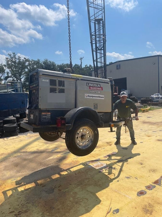 2019 Lincoln Electric Vantage 322 Welder Ready-Pak 3, Two wheel trailer, Fender and Light kit, Cable Rack