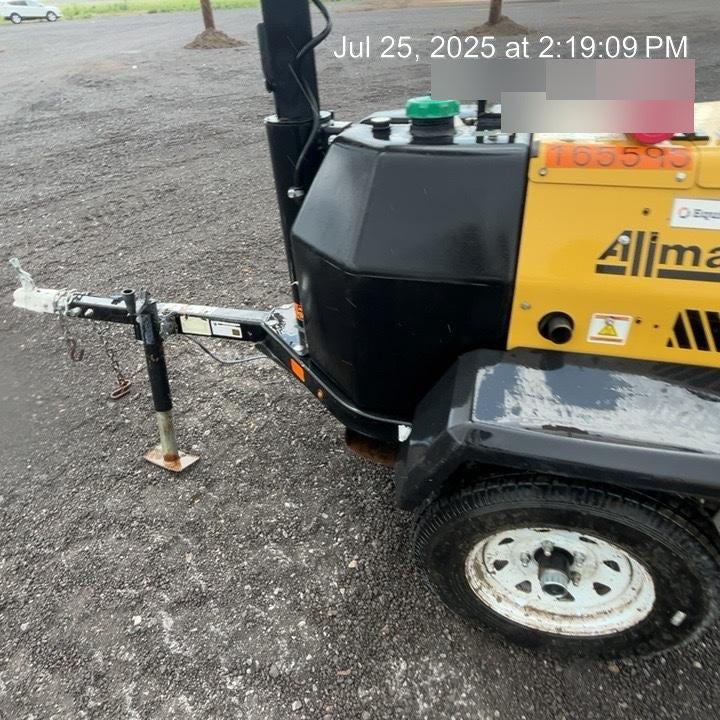 2021 Allmand NLV3GR (4) LED Light Fixture 350W, 23' Vertical Mast, 3kW Prime, Towable, Deep Sea L401, Leveling Jacks, Yanmar T4F 5.8hp