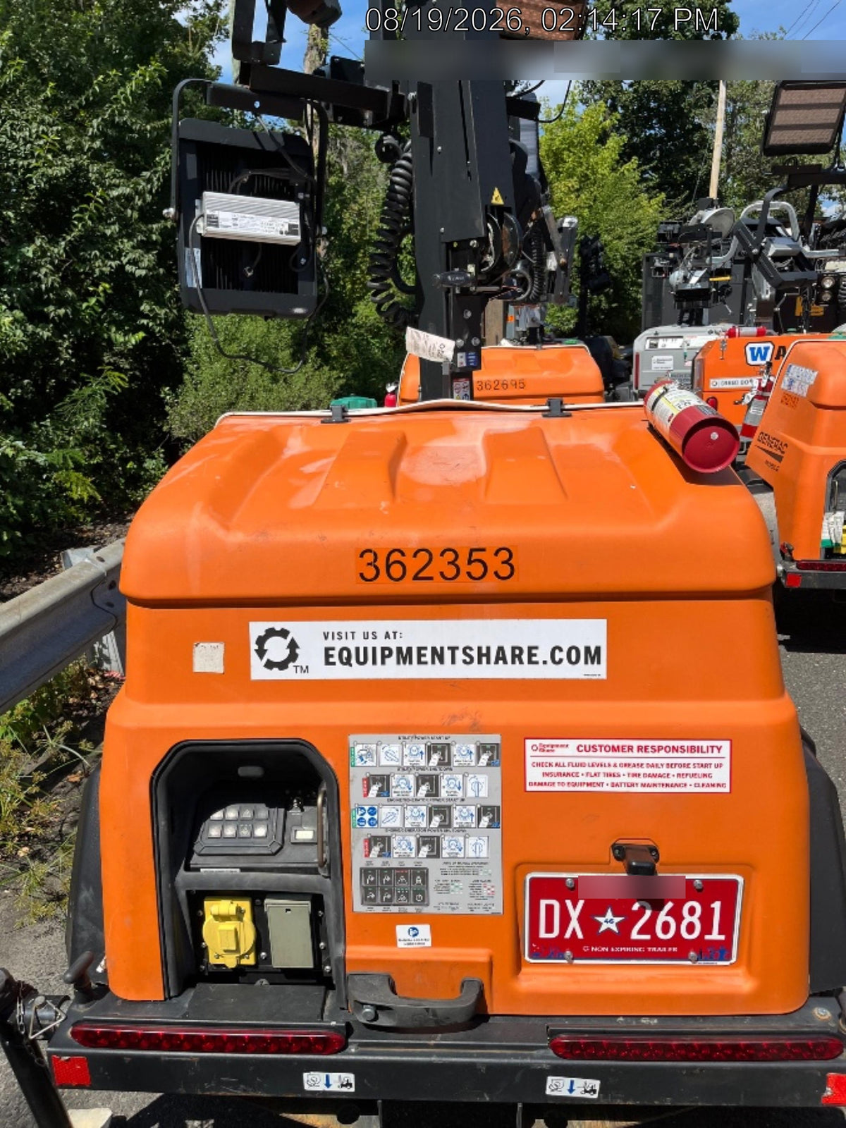 2023 Generac MLT2 Diesel, Flex Switch 120V Input, Powerzone Controller, 
(4) 320W LED Lights, 4kW Generator, 39.9 Gal Fuel Tank, 2" Ball, T3