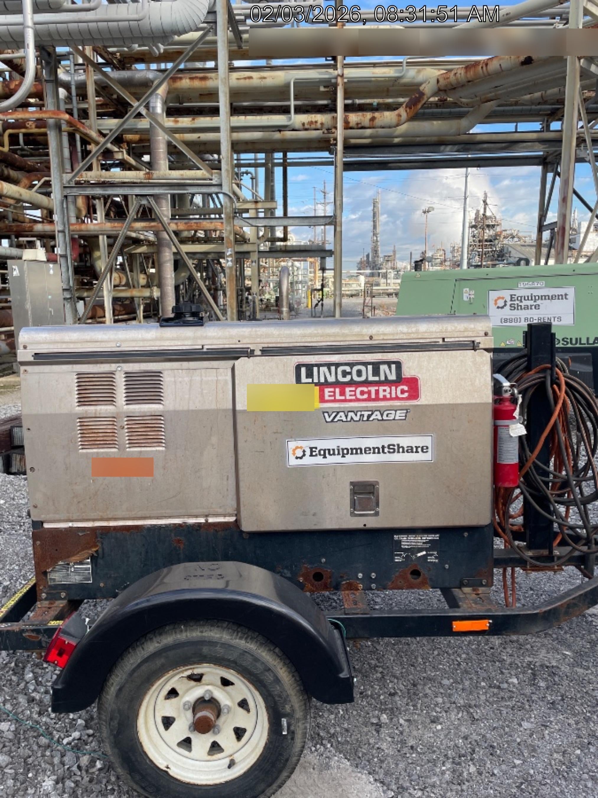 2019 Lincoln Electric Vantage 322 Lincoln Vantage 322 Welder w/Trailer, Light Kit, Cable Rack