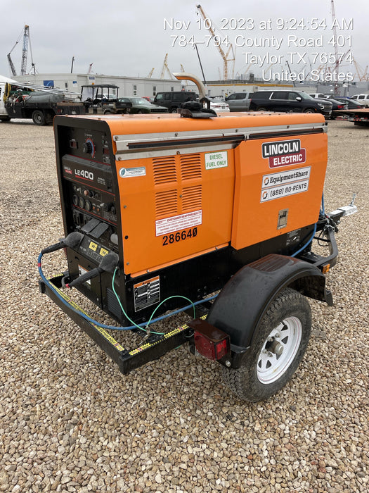 2022 Lincoln Electric LE400 Kubota V1505, Trlr, Cable Rack, Light Kit, ES Decals, T3