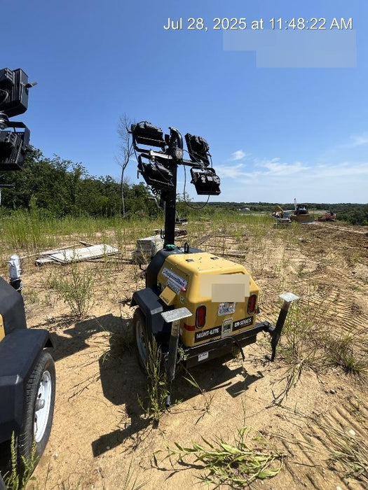 2021 Allmand NLV3GR (4) LED Light Fixture 350W, 23' Vertical Mast, 3kW Prime, Towable, Deep Sea L401, Leveling Jacks, Yanmar T4F 5.8hp