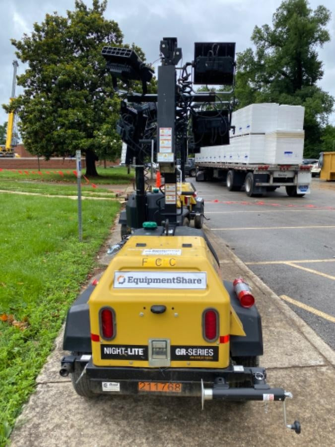 2022 Allmand NLV3GR (4) LED Light Fixture 350W, 23' Vertical Mast, 3kW Prime, Towable, Deep Sea L401, Leveling Jacks, Yanmar T4F 5.8hp