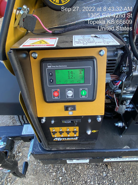 2022 Allmand NLV3GR (4) LED Light Fixture 350W, 23' Vertical Mast, 3kW Prime, Towable, ES Decals, T3