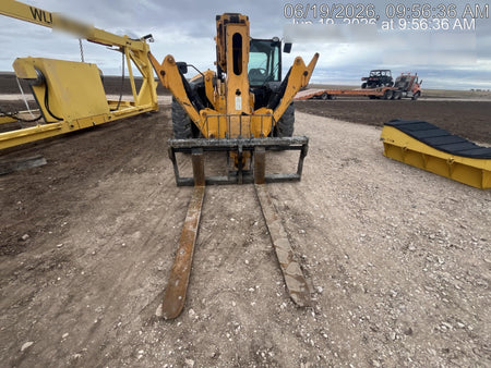 2019 JCB 512-56 Enclosed Cab, 109 HP, Solid Tires, Worklights, Beacon, Aux Hydraulics, Lifting Eye w/60" Carriage/60" Forks