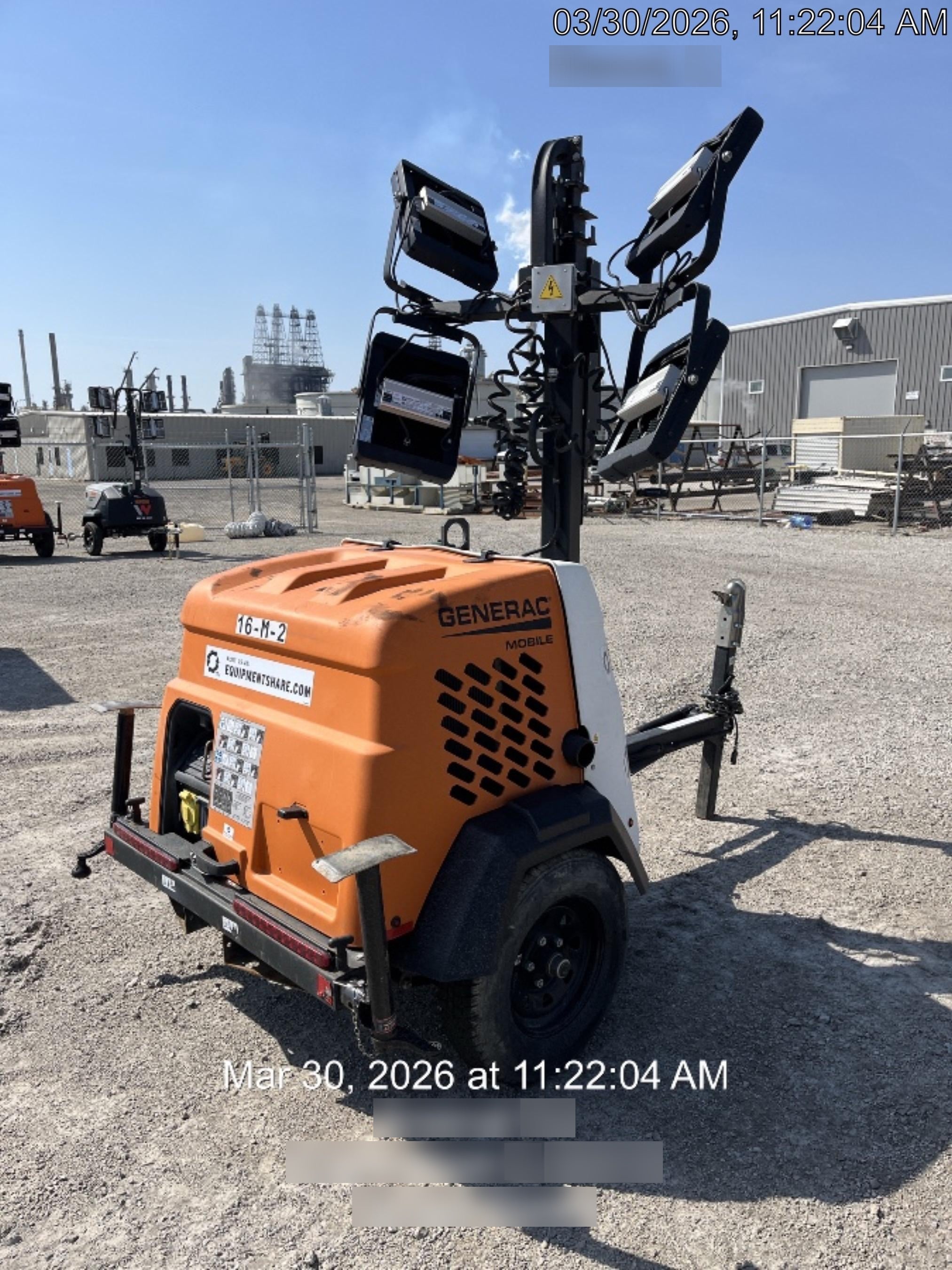 2023 Generac MLT2 Diesel, Flex Switch 120V Input, Powerzone Controller, 
(4) 320W LED Lights, 4kW Generator, 39.9 Gal Fuel Tank, 2" Ball, T3