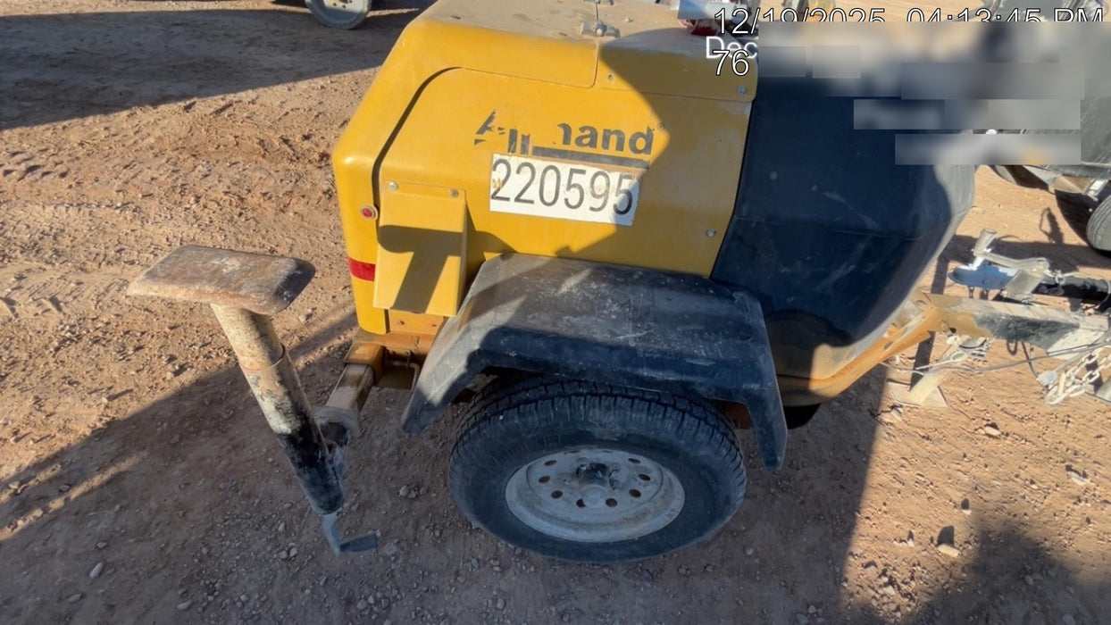 2022 Allmand NLV3GR (4) LED Light Fixture 350W, 23' Vertical Mast, 3kW Prime, Towable, Deep Sea L401, Leveling Jacks, Yanmar T4F 5.8hp