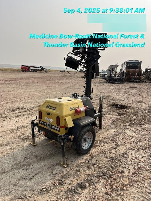 2022 Allmand NLV3GR (4) LED Light Fixture 350W, 23' Vertical Mast, 3kW Prime, Towable, Deep Sea L401, Leveling Jacks, Yanmar T4F 5.8hp