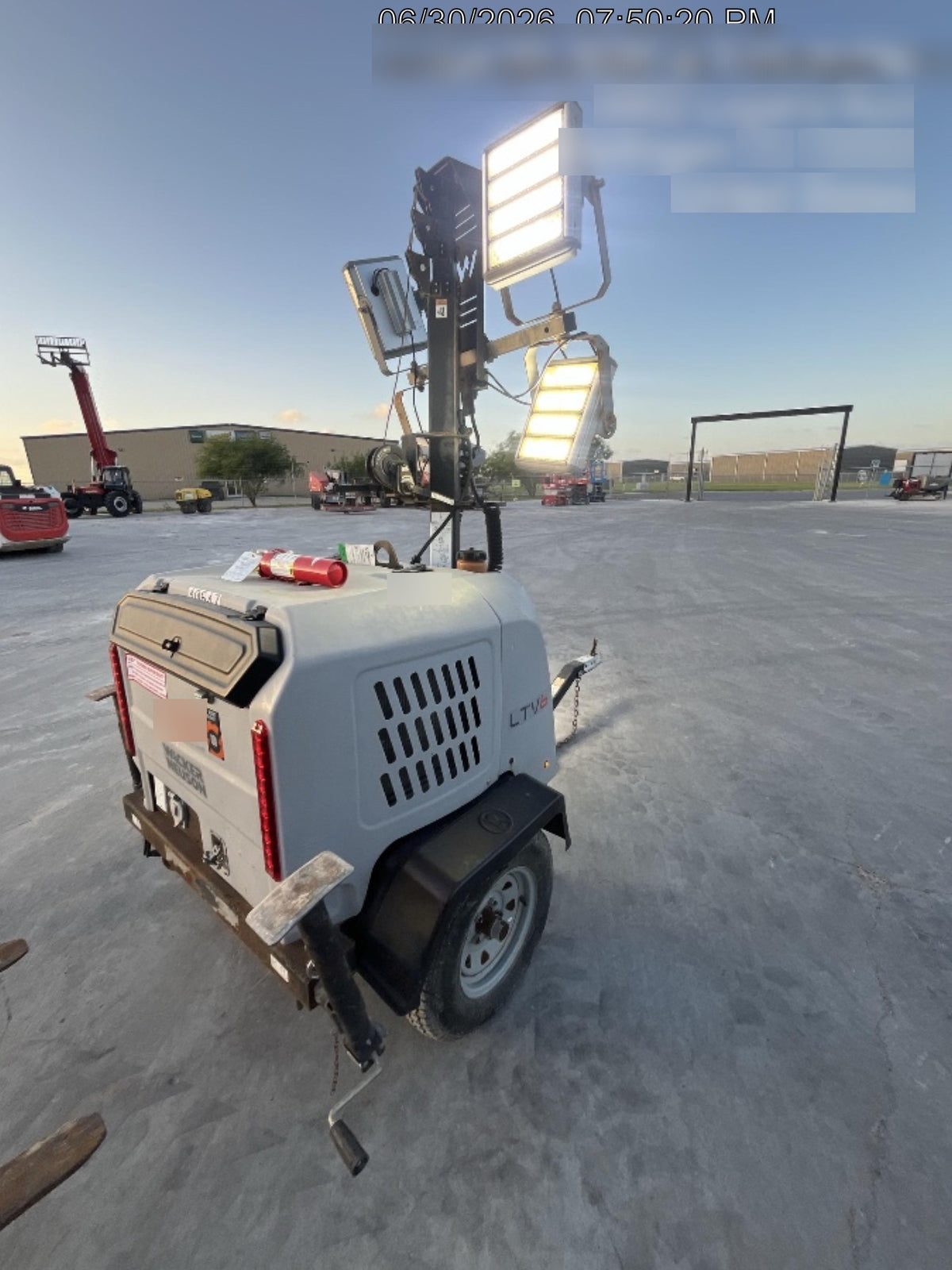2019 Wacker Neuson LTV6K-LED LTV6K Light Tower, LED 300W, Telematics EQ SH Kubota