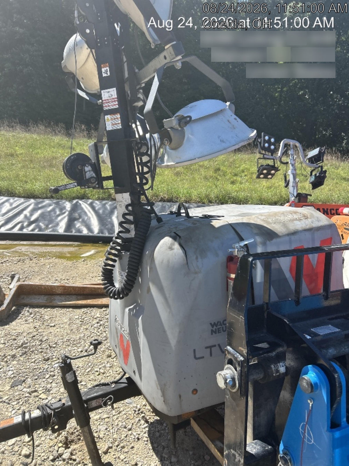 2019 Wacker Neuson LTV6L-MH Mobile Light Tower w/Fuel Level Sensor Installed