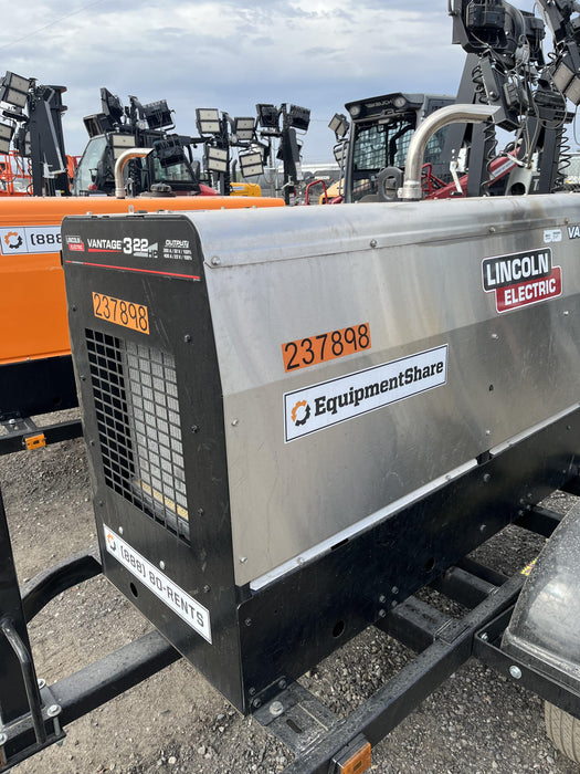 2022 Lincoln Electric Vantage 322 Trlr Mounted, Cable Rack, Light Kit