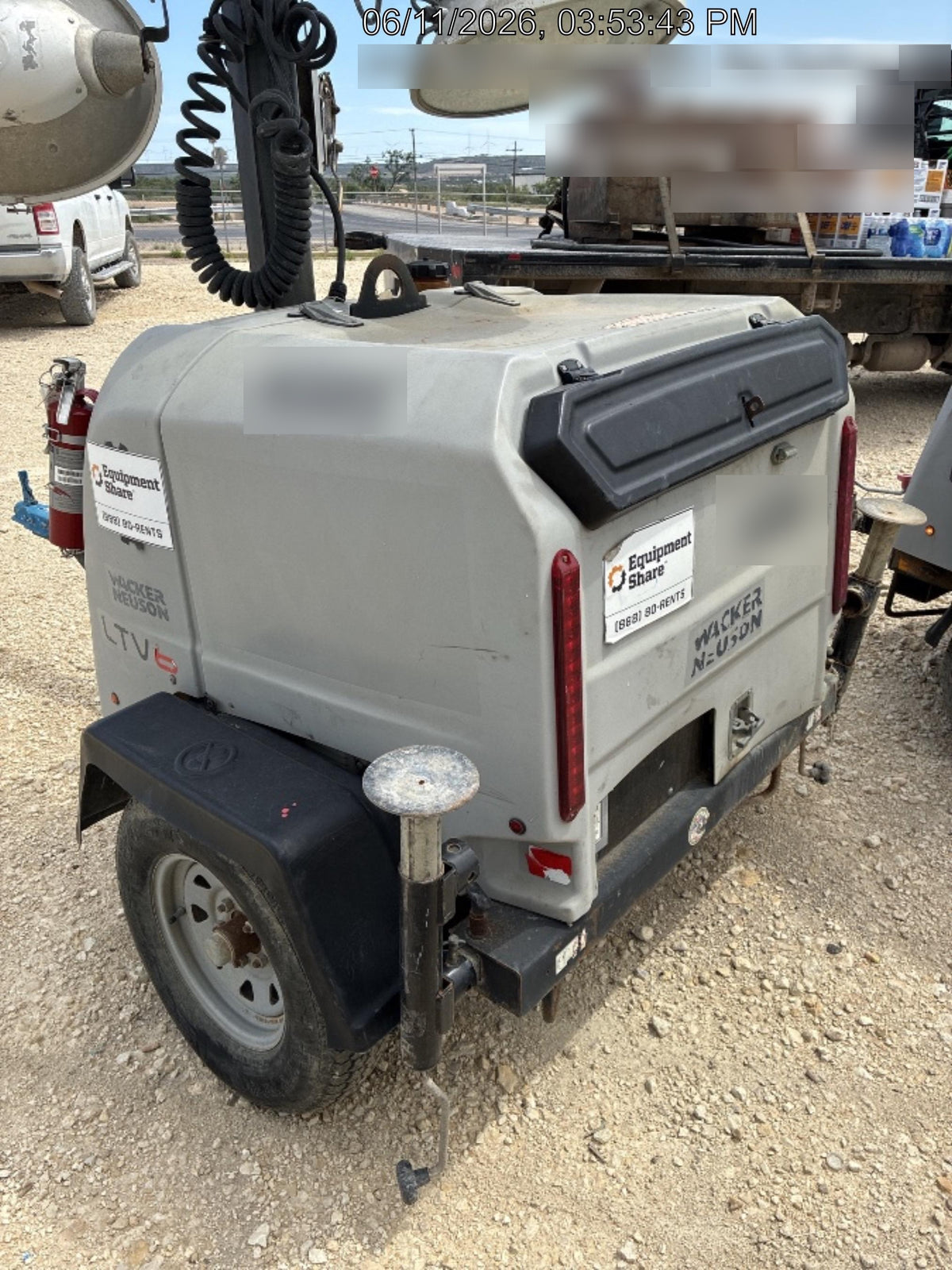 2018 Wacker Neuson LTV6L-MH Wacker Neuson LTV6L Mobile Light Tower w/Fuel Level Sensor Installed
