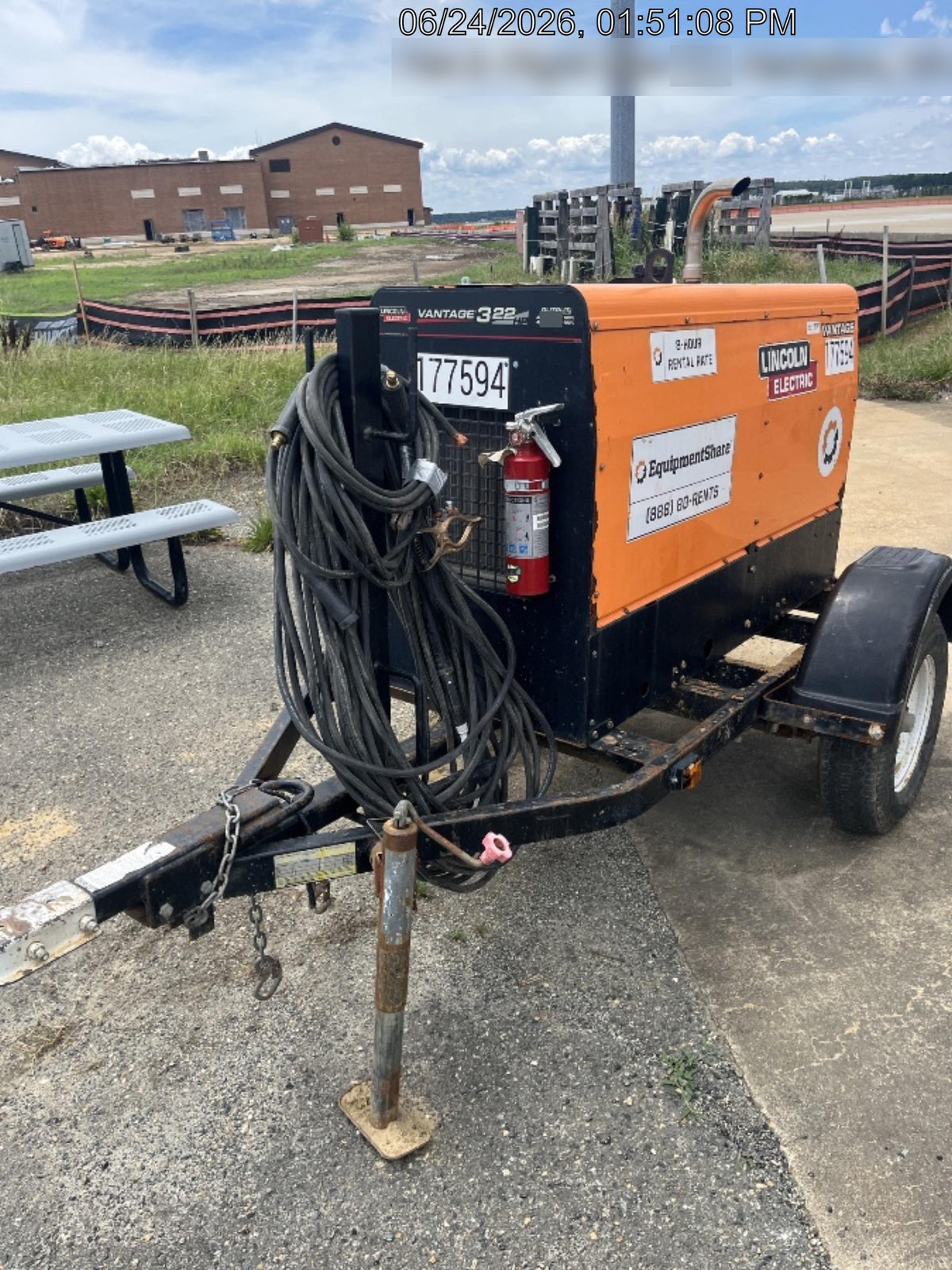 2021 Lincoln Electric Vantage 322 Vantage 322 Ready Pak 3 w/ Decals, ORANGE (includes trailer, cable rack, fender light kit) NO Telematics