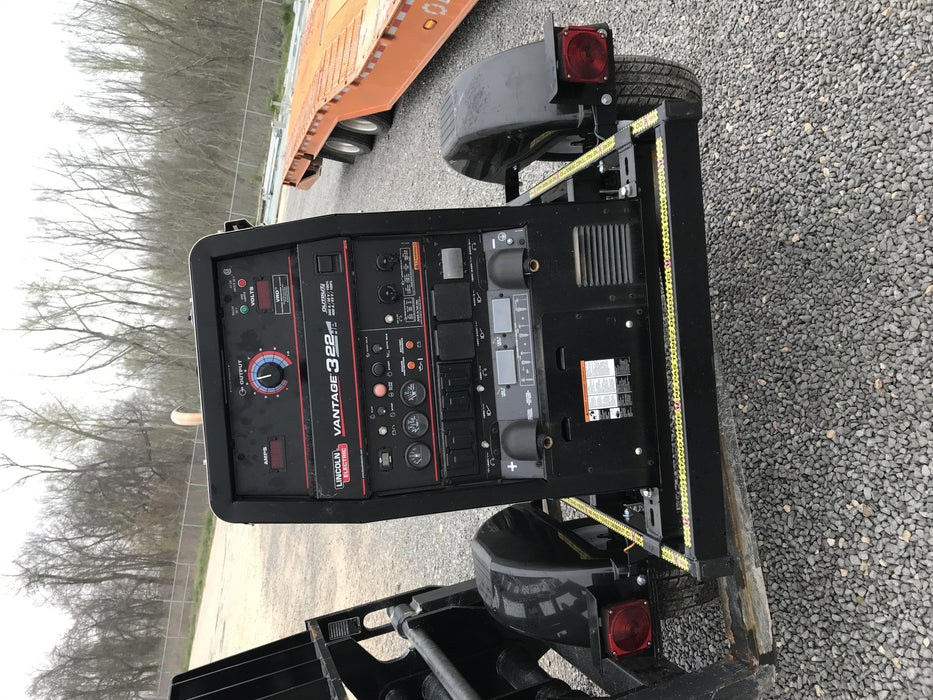 2019 Lincoln Electric Vantage 322 Welder Ready-Pak 3, Two wheel trailer, Fender and Light kit, Cable Rack