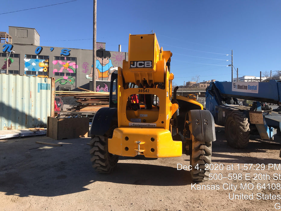 2019 JCB 510-56 Open ROPS, 74 HP, Solid Tires, Worklights, Beacon, Aux Hydraulics, Lifting Eye 72" Carriage/60" Forks