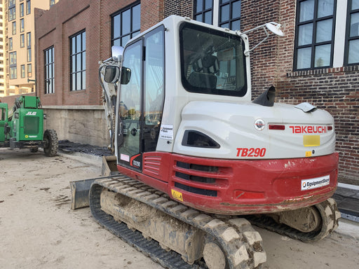 2019 Takeuchi TB290 Cab/Heat/AC Rubber tracks, Dozer blade, Travel alarm, Auxiliary hydraulics w/Manual QC, Hydraulic thumb, 18", 24", and 36" Buckets