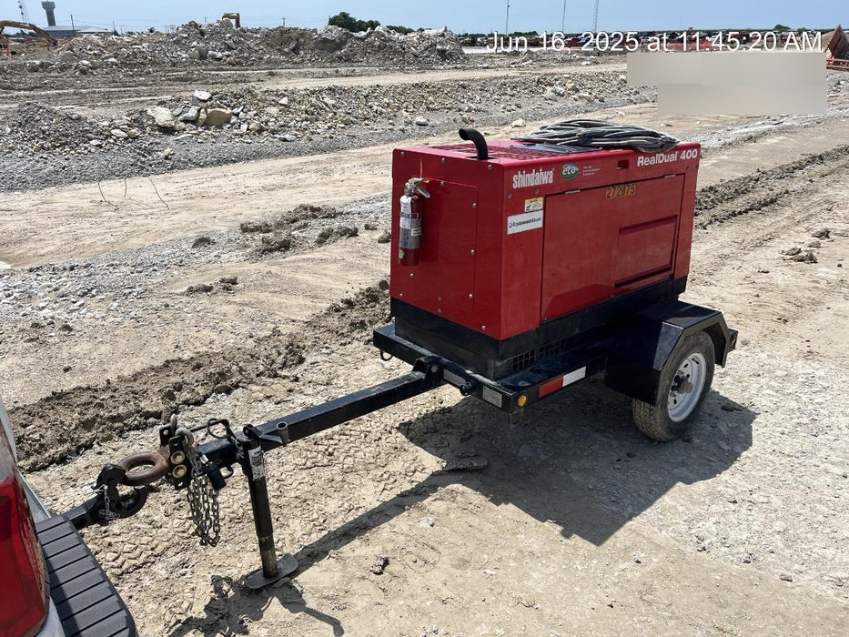 2022 Shindaiwa DGW400MDL Kubota D902 Engine, 23 HP, Dual Op Welder, Wire, Arc, Droop Stick, Tig, and CC Stick Functionality, Simulphase, 3 Phase and 1 Phase Gen Output, Single Axle NB Trlr, Slr Trckl Chrg 12V 12W, Fire Ext