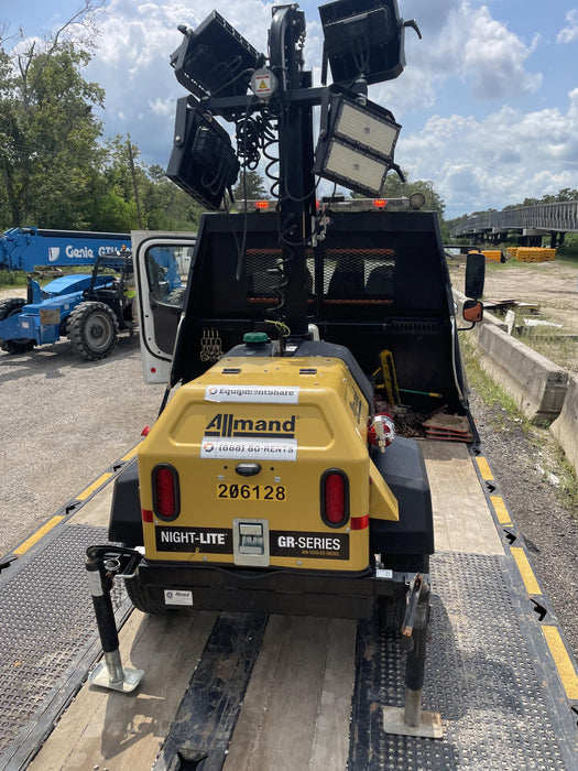 2022 Allmand NLV3GR (4) LED Light Fixture 350W, 23' Vertical Mast, 3kW Prime, Towable, Deep Sea L401, Leveling Jacks, Yanmar T4F 5.8hp