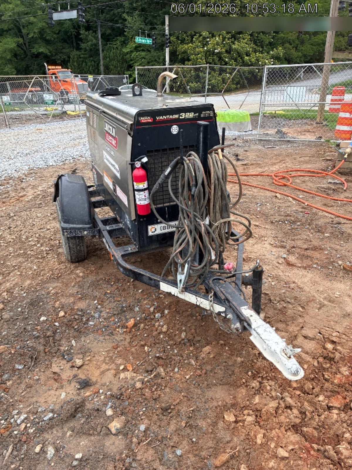 2019 Lincoln Electric Vantage 322 Welder Ready-Pak 3, Two wheel trailer, Fender and Light kit, Cable Rack