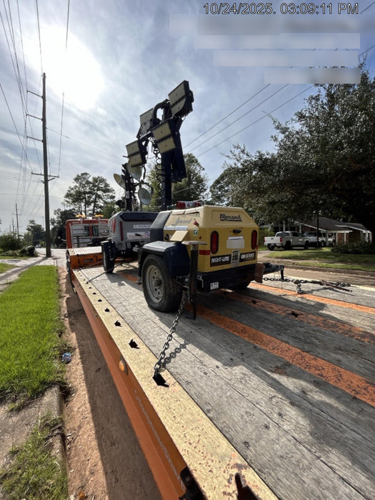 2022 Allmand NLV3GR (4) LED Light Fixture 350W, 23' Vertical Mast, 3kW Prime, Towable, Deep Sea L401, Leveling Jacks, Yanmar T4F 5.8hp