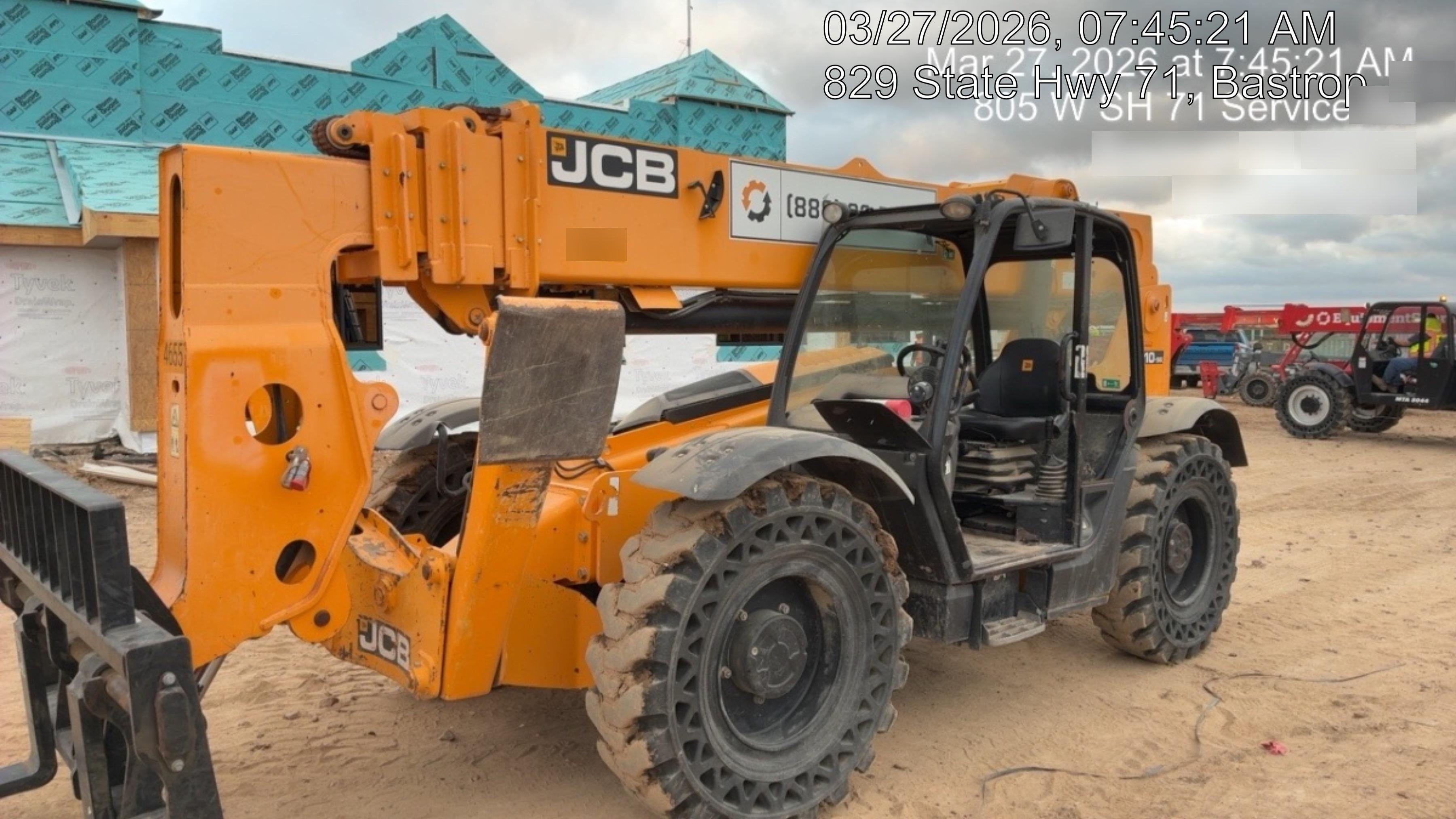 2019 JCB 510-56 Canopy, 74 HP, Solid Tires, STD Worklight, Beacon, Aux Hydraulics, Lifting Eye, Back up Alarm w/66" Carriage/60" Forks