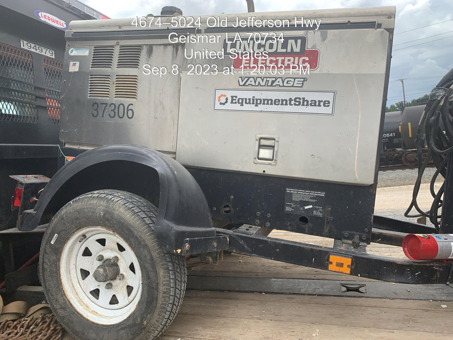 2019 Lincoln Electric Vantage 322 Ready-Pak 3, Two Wheel Trailer, Fender and Light Kit, Cable Rack